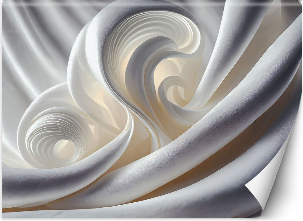 Vlies fototapete Weiße abstrakte 3D 450x315 cm Feeby Weiß inkl. Kleber einfache Montage