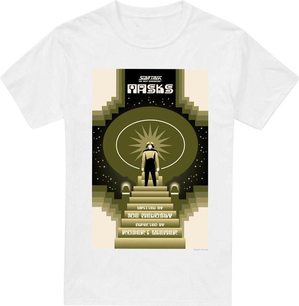 Star Trek - "The Next Generation Season 7 Episode 17" T-Shirt für Herren TV5485 (XL) (Weiß)