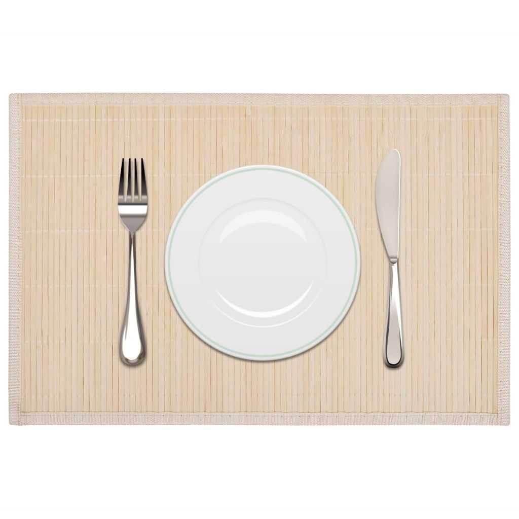vidaXL 6 Set de table en bambou 30 x 45 cm Naturel Image du produit 