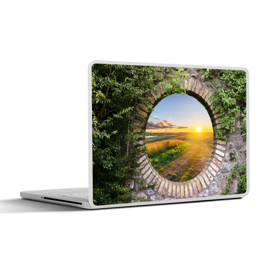 MuchoWow Laptop Aufkleber Sticker Cover Landleben - Ausblick - Sonne 30x22 cm - Laptop-Sticker