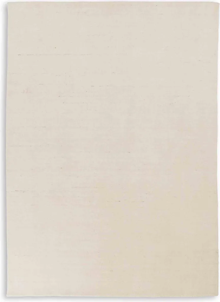 Tapis Design Blanc Ela-1 Texturé Poils Courts Robuste 70x140 cm