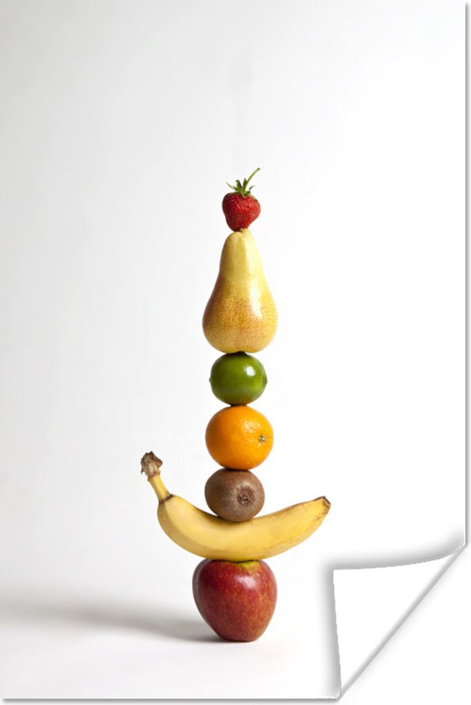 MuchoWow Poster Obst - Turm - Weiß 60x90 cm - Wanddekoration