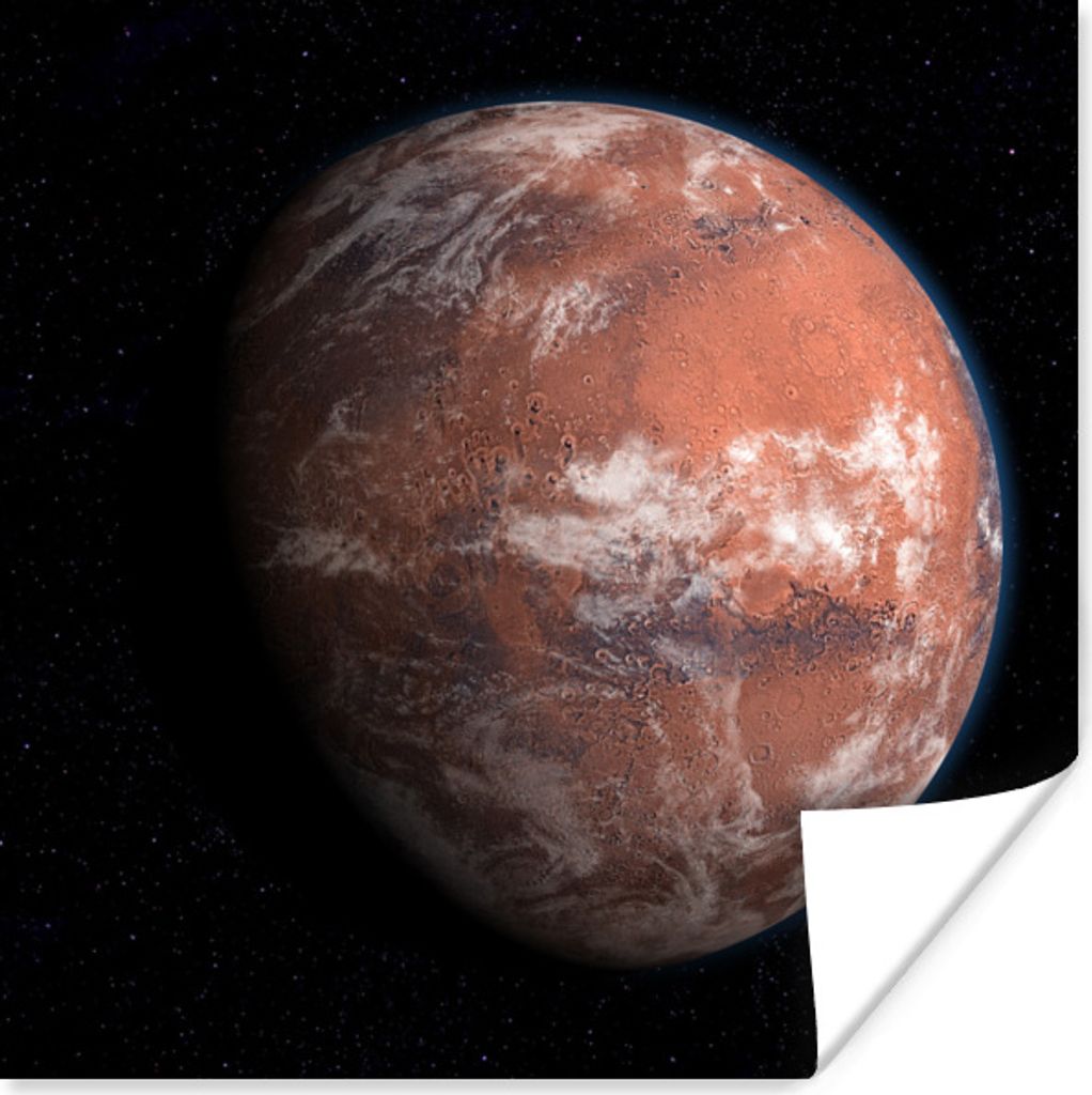 MuchoWow Poster Zukunftsprojektion des Mars mit Atmosphäre und Eis. 75x75 cm - Wand Dekoration