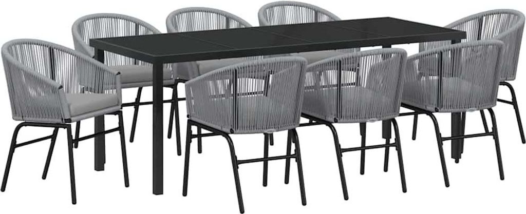 vidaXL Garten Essgruppe 9 pcs Anthrazit Pulverbeschichteter Produktbild 