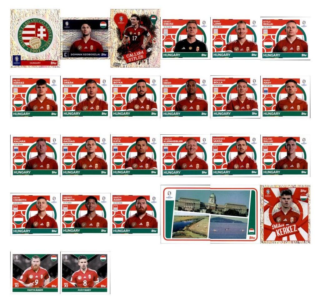 UEFA EURO 2024 Germany - Sammelsticker - Mannschaftspaket - Ungarn