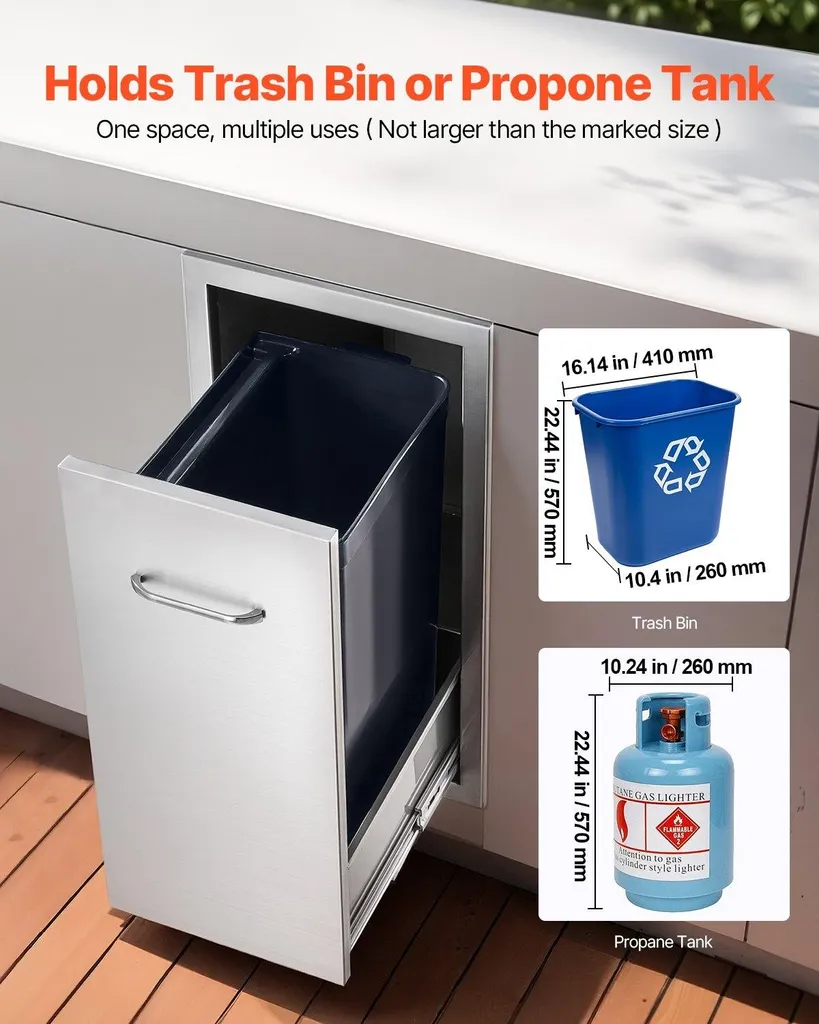 Module de Rangement Inox Encastrable pour Îlot de Barbecue Extérieur
