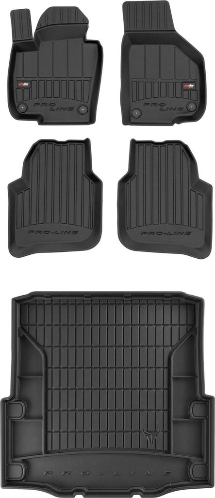 FROGUM Gummimatten Auto Fußmatten + Kofferraummatte für Skoda Superb II 2008-2015