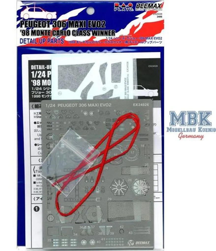 Kit de photodécoupe Peugeot 306 Maxi Evo 2 Monte Carlo 1998 BEEMAX