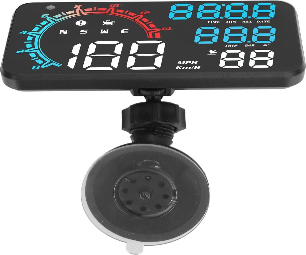 GPS-Tachometer, Geschwindigkeitsalarm, Müdigkeit, Fahrerinnerung, robustes HD-Display, HUD, universell für Auto, bunt