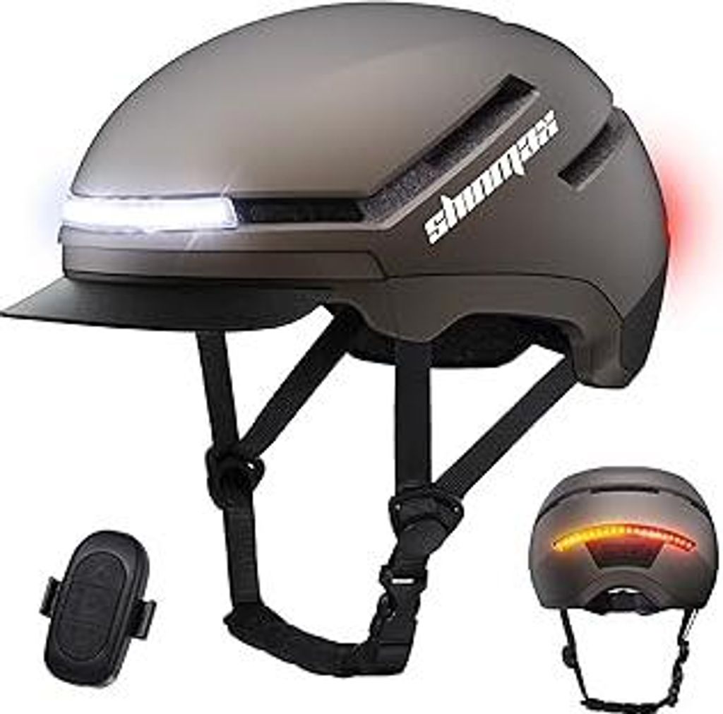 Shinmax Fahrradhelm Damen Herren mit Blinker & Licht, Fahrrad Helm Erwachsene mit USB Wiederaufladbare LED-Rücklicht, Radhelm für E-Bike, S-Pedel...