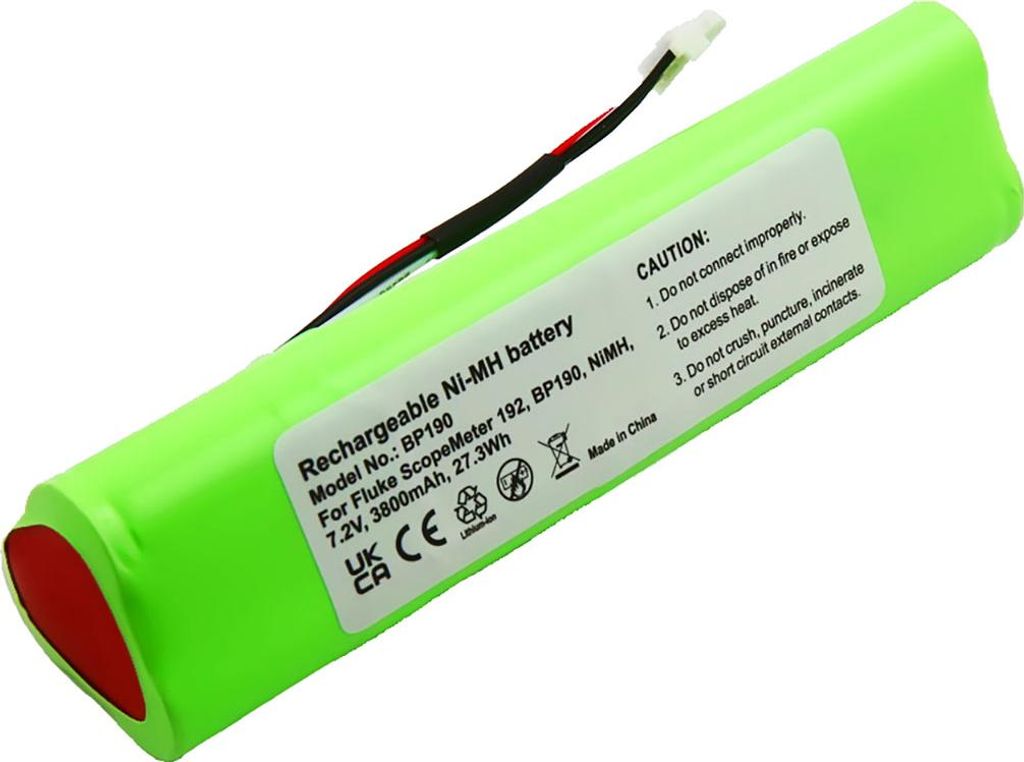 Avizar, NiMH Akku Fluke ScopeMeter 196 / 196B / 199C 7.2V 3800mAh, Grün