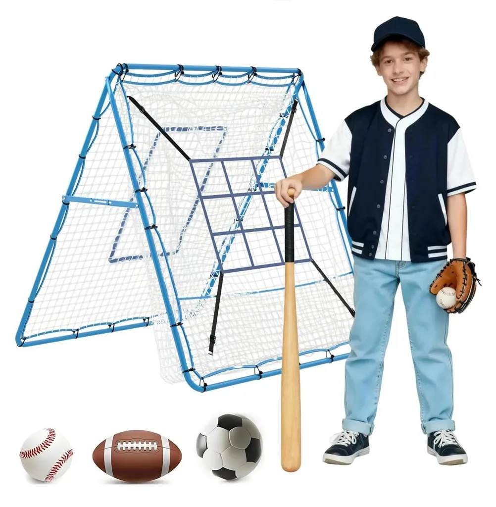 Filet d'entraînement à angles réglables 152x122 cm multisports bleu