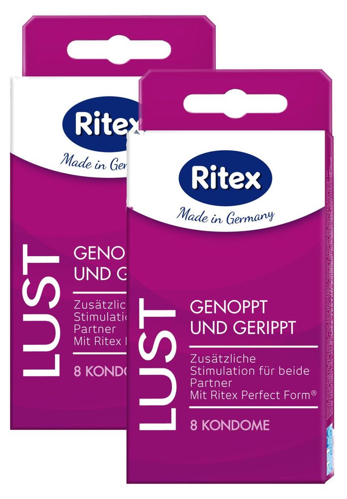 16x Ritex Lust Kondome mit Noppen und Rillen - Produktbild 