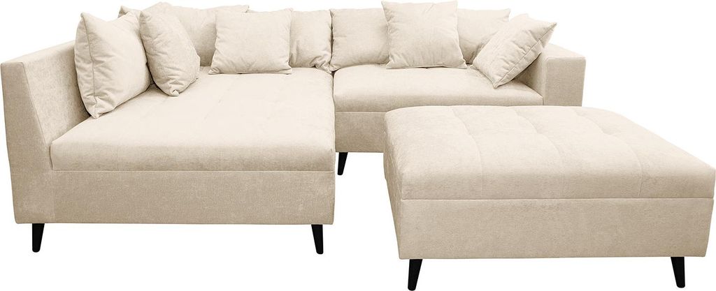 ECKSOFA mit Ottomane und Hocker