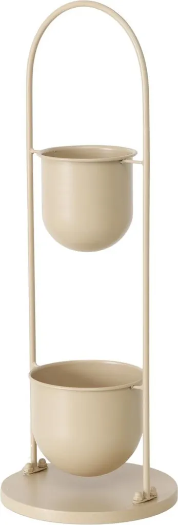 CAMILIO Vaso Metallo Beige 75 cm | Portapiante Alto per Veranda
