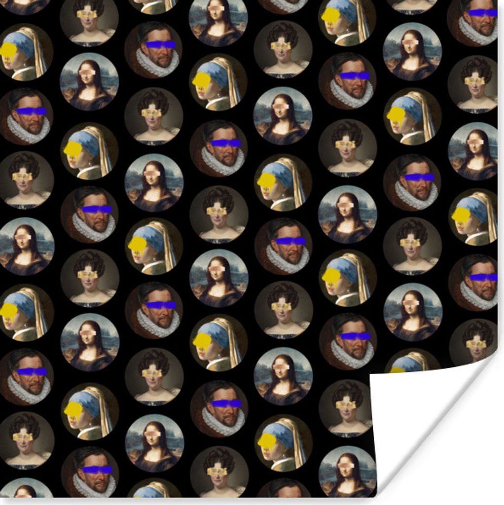 MuchoWow Poster Alte Meister - Muster - Farben 75x75 cm - Wand Dekoration