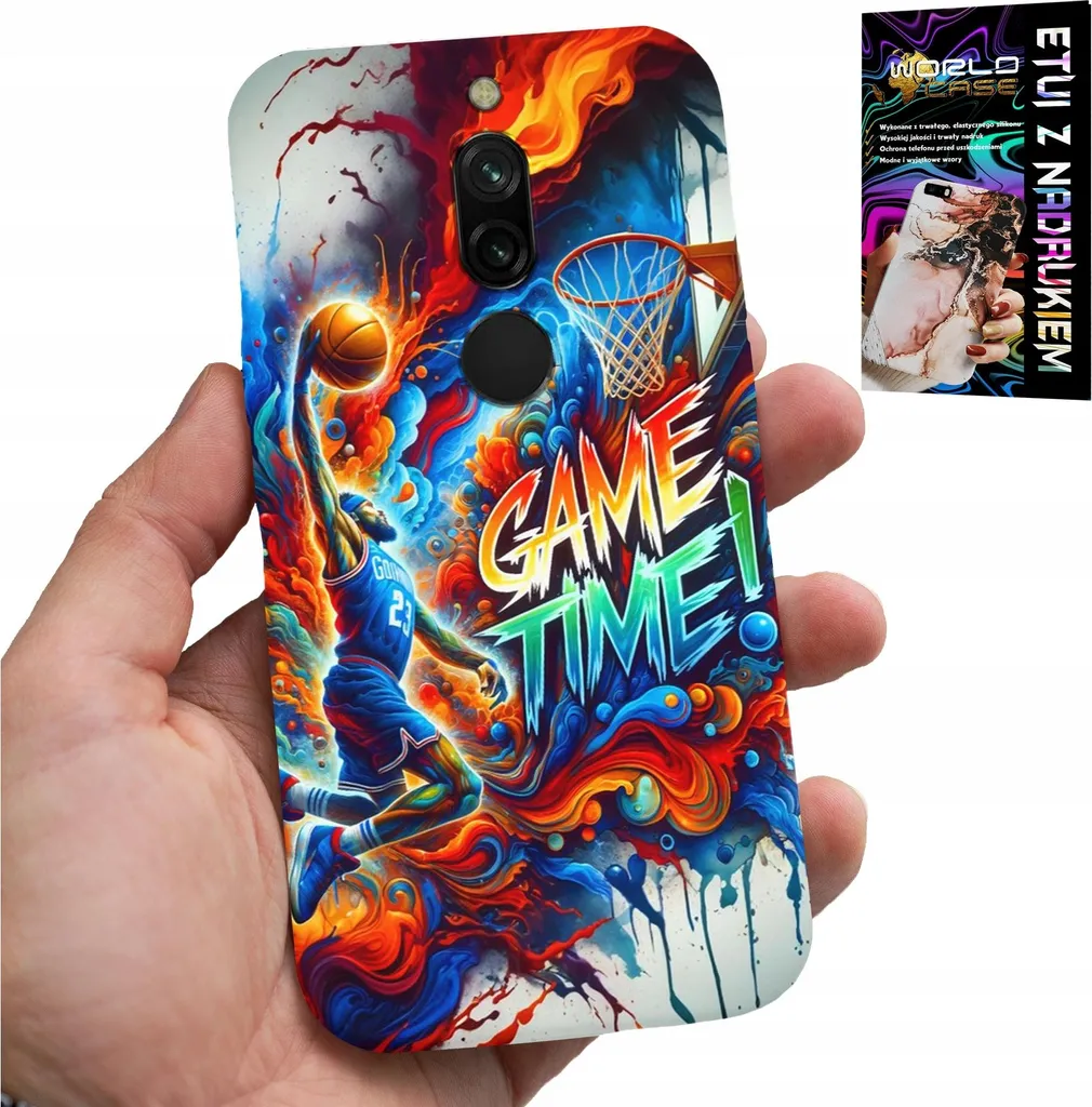 Set Protezione Xiaomi Redmi 8: Custodia NBA Style + Vetro 9H