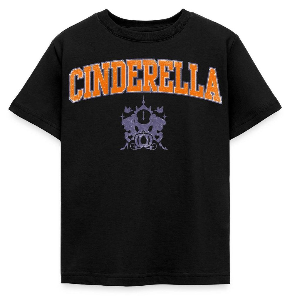 Cinderella Schriftzug Mit Emblem Kinder T-Shirt, 98/104 (3-4 Jahre), Schwarz