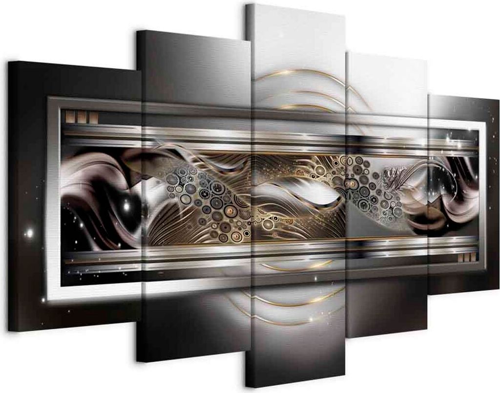 Italienischer Leinwand Leinwandbild - Dance of the planets 225x112.5 cm Abstrakt a-A-0007-b-n