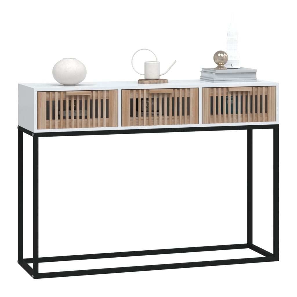 "2026 Aktion"Konsolentisch/Beistelltisch Moderner design - Sofatisch für Wohnzimmer - Weiß 105x30x75 cm Holzwerkstoff und Eisen DEMöbel 2911751