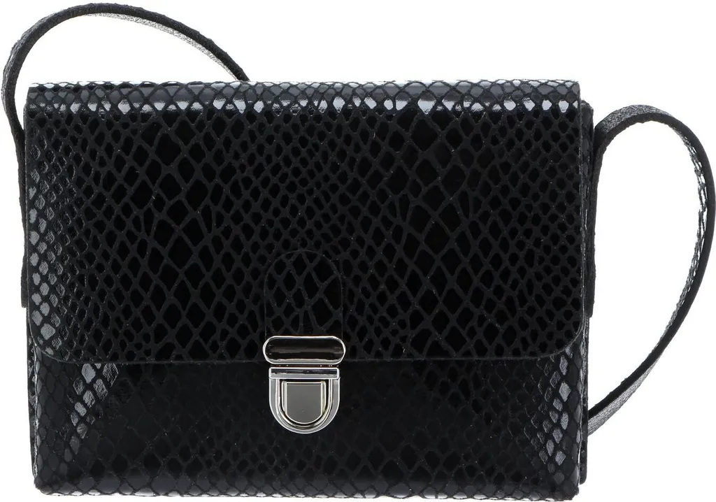 Sac épaule bandoulière noir en cuir véritable - Modèle Vertical Vanzetti