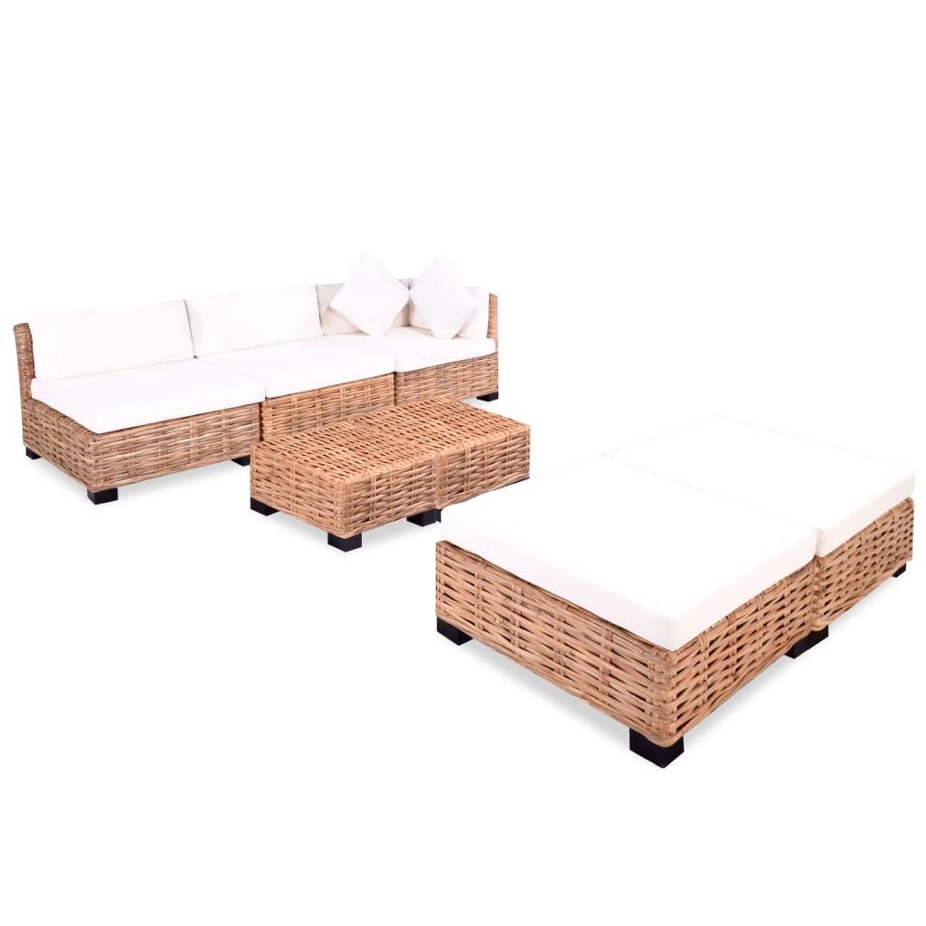 Set di divani 18 pezzi in rattan naturale Immagine del prodotto 