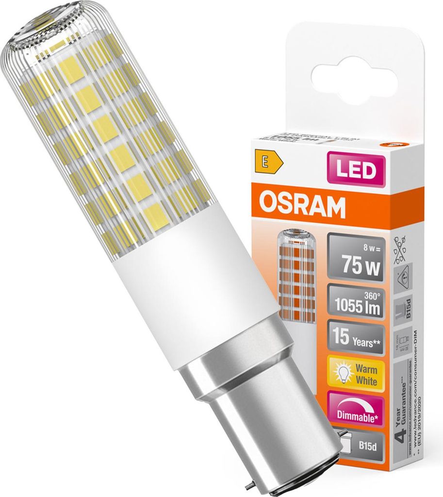 OSRAM LED Lampe SPECIAL T SLIM 8W 827 Clear B15d Dimmbar Produktbild 