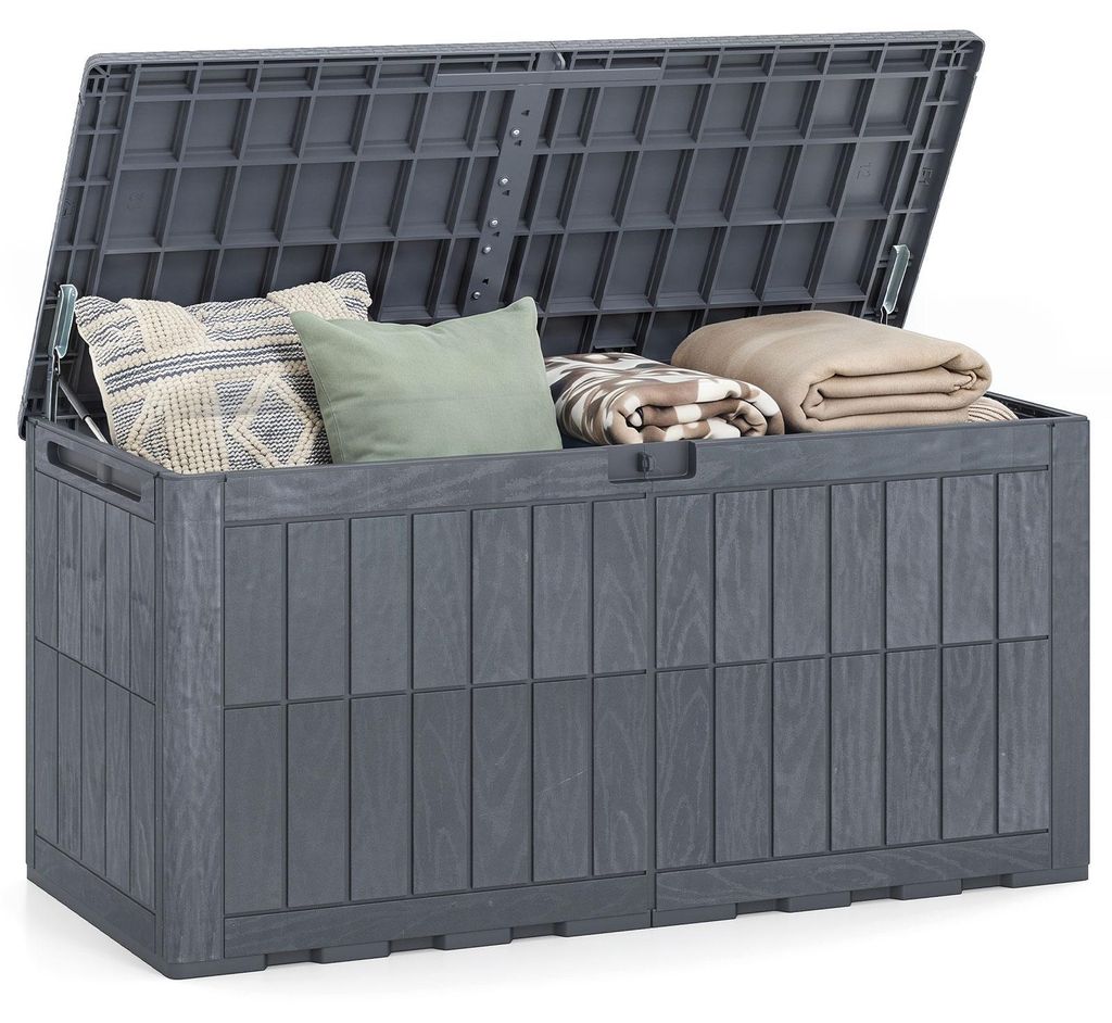 COSTWAY Gartenbox 455L wetterfest, 2in1 Auflagenbox & Produktbild 