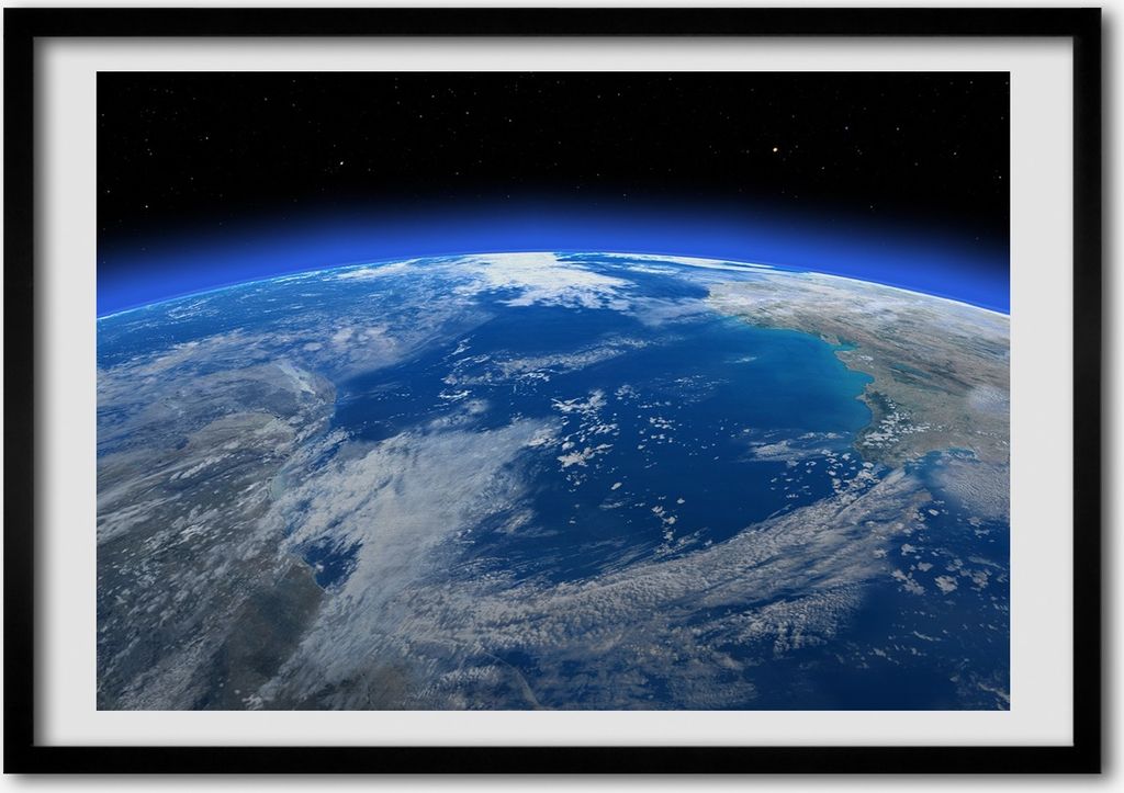 Bild - Bilderrahmen - 100 cm x 70 cm - MDF - Rahmen - Foto - Wandkunst Planet Erde