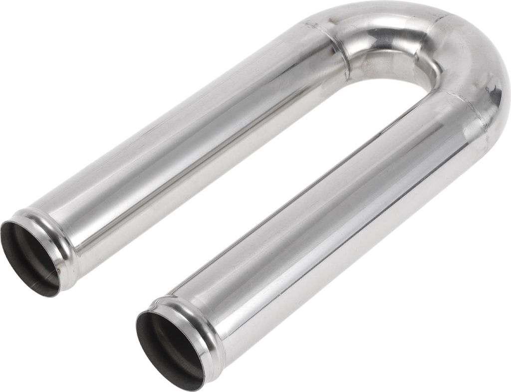 180 Grad Biegerohr mit Perlenrolle DIY Benutzerdefiniertes Auto Modifiziertes Auspuffrohr Rohrleitung 2" OD 11,81" Länge T304 Edelstahl Silberton