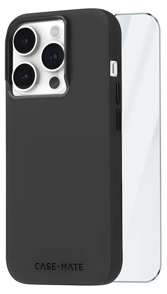 Étui MagSafe iPhone 15 Pro Antichoc Noir avec Verre de Protection