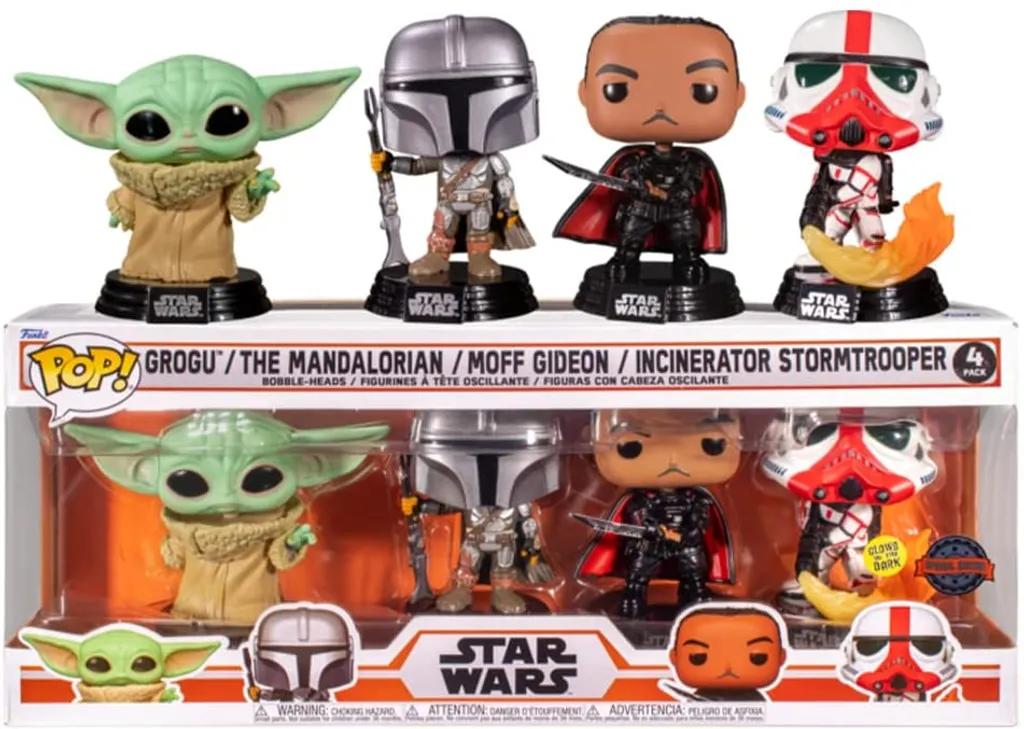 Décoration Star Wars Funko Pop Pack 4 Figurines Grogu et Moff Gideon HT