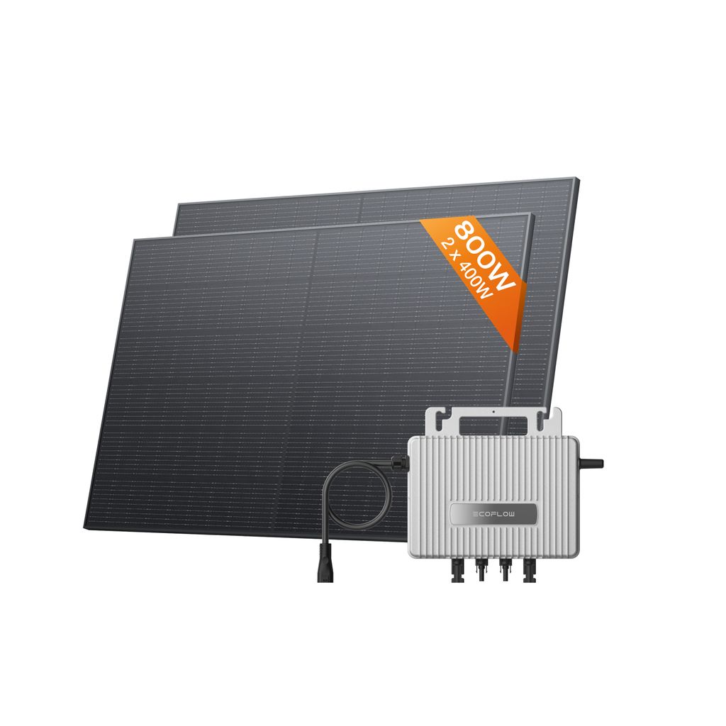 ECOFLOW STREAM Balkonkraftwerk Basic Kit 0% VAT, 800 W Mikro-Wechselrichter, 2 × 400 W PV Solarpanels
