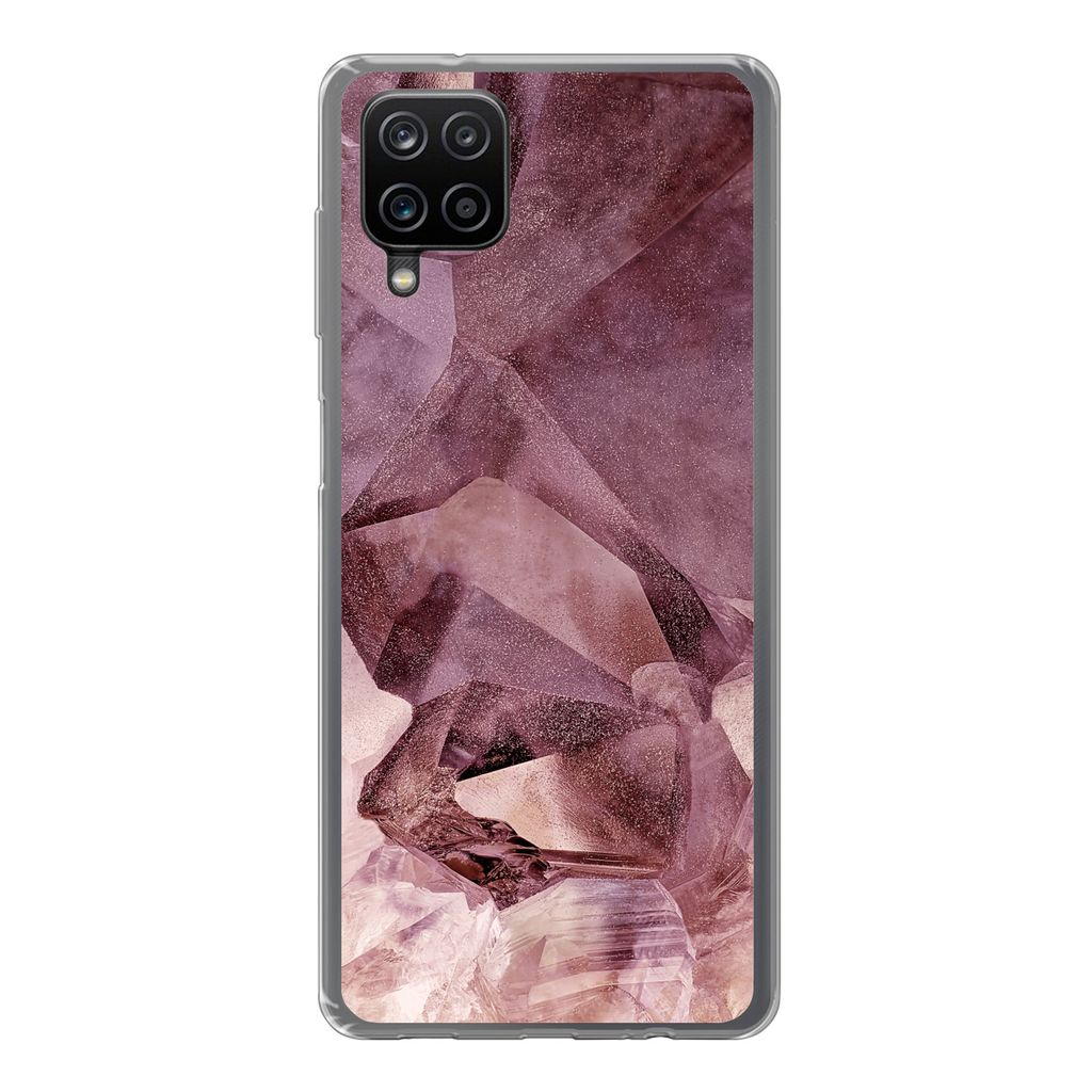 MuchoWow Handyhülle Schutzhülle Hülle für Samsung Galaxy A12 Kristalle - Natursteine - Edelsteine und Mineralien Silikon Softcase Handy Hüll...