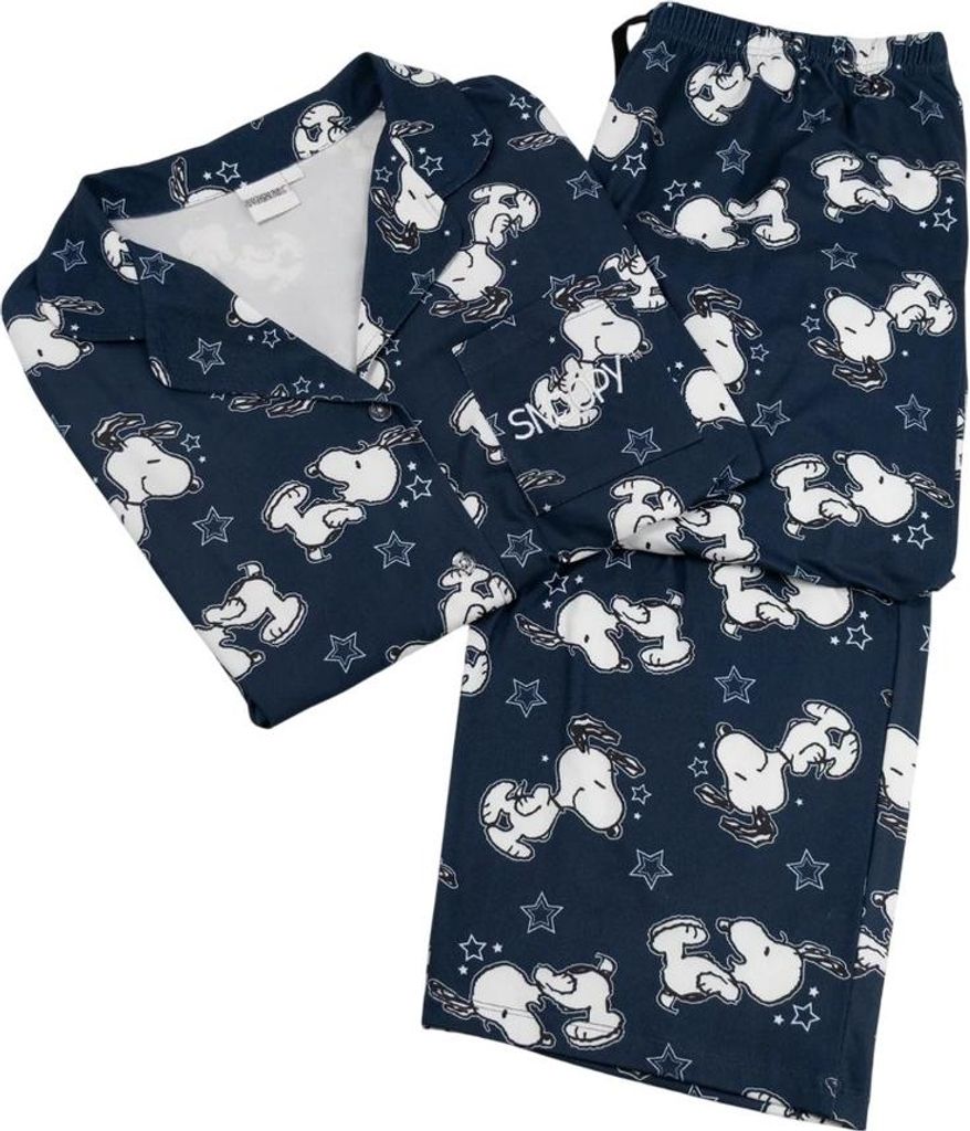 Peanuts - Schlafanzug mit langer Hose für Damen, Langärmlig NS9651 (XXL) (Blau)