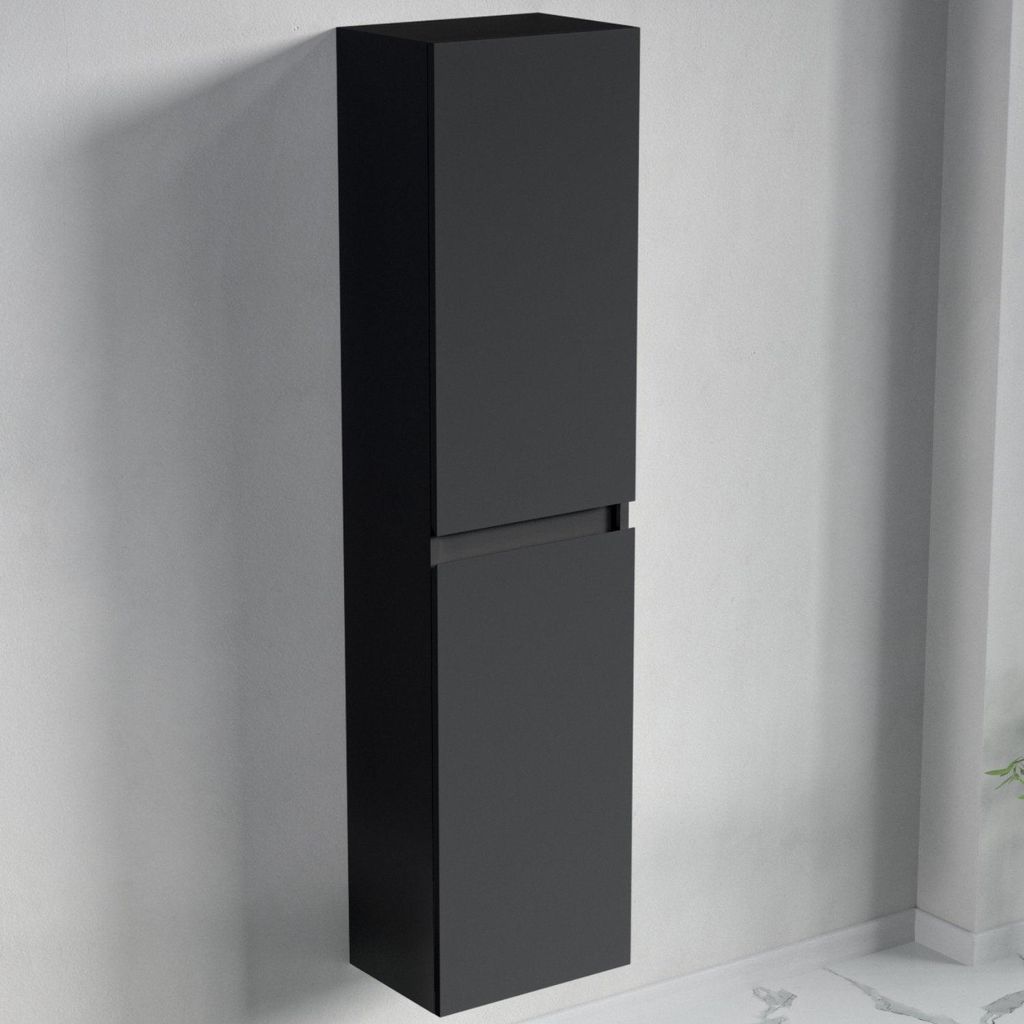 LOMAZOO Hochschrank - Matt Schwarz - 35x27x140cm Produktbild 