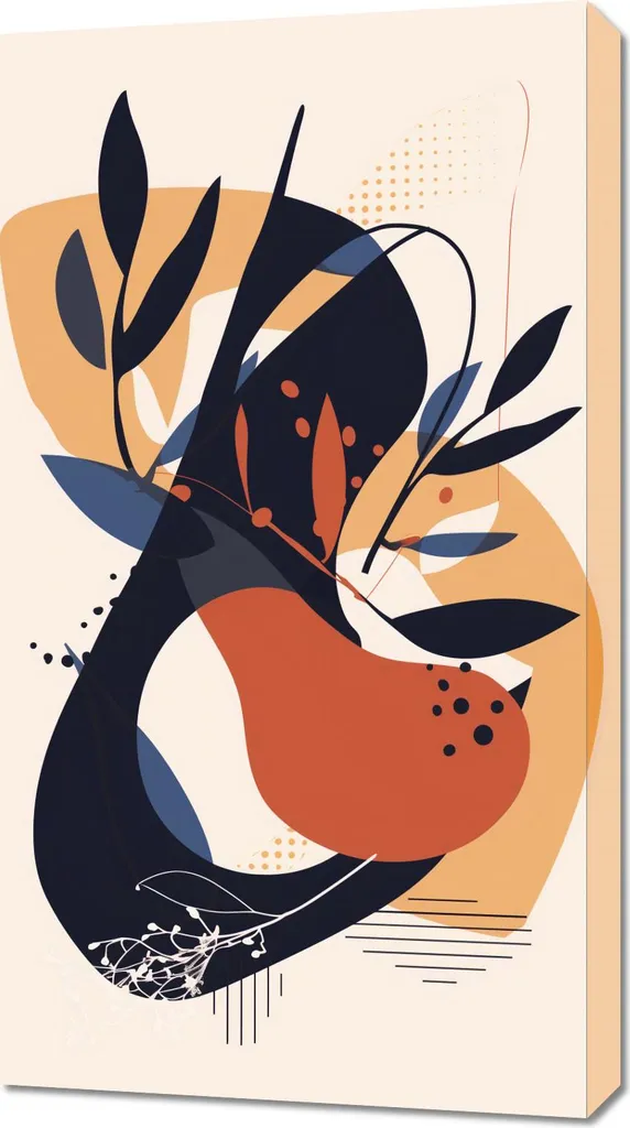 Quadro Design Botanica Astratta 50x90 | Tela d'Autore per Interni