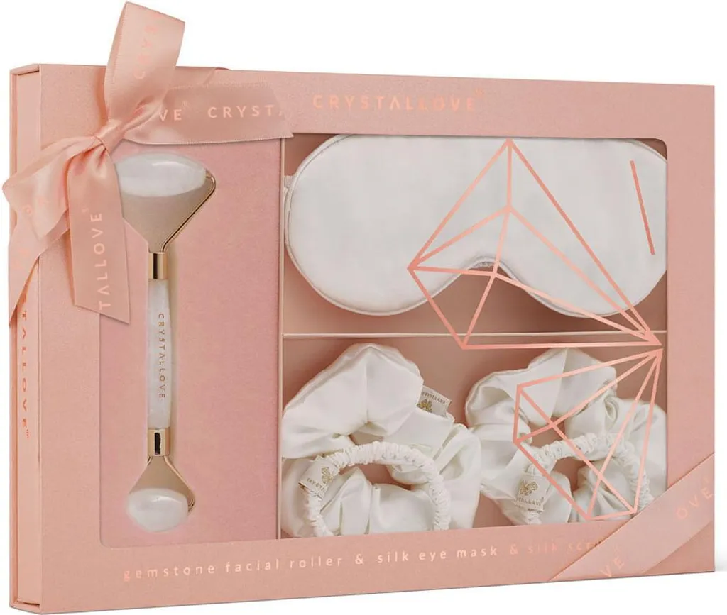 Rouleau de Cristal de Roche et Bandeau Soie CRYSTALLOVE Set Bien-être