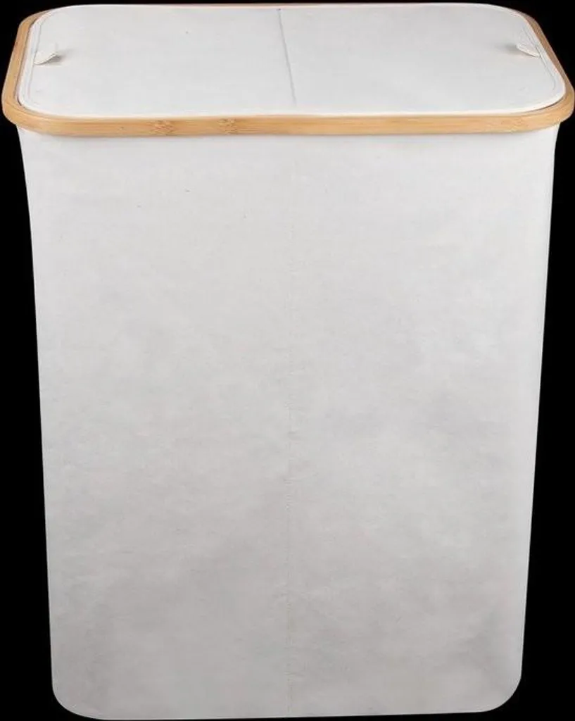 Panier à linge 150L avec couvercle et double trieur de linge en bambou - 8