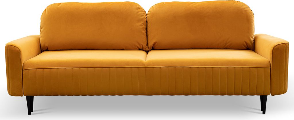 Sofa FILO mit Schlaffunktion, Schlafsofa, Wohnzimmersofa, Couch, Soffa, Bettsofa, Velours-Stoff – Orange SALVADOR 10