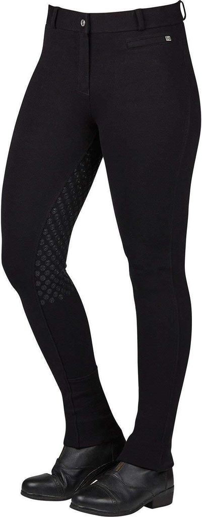 Dublin Damen Reithose Supa-fit mit Reißverschluss und Gel-Vollbesatz WB1098 (42 DE) (Schwarz)
