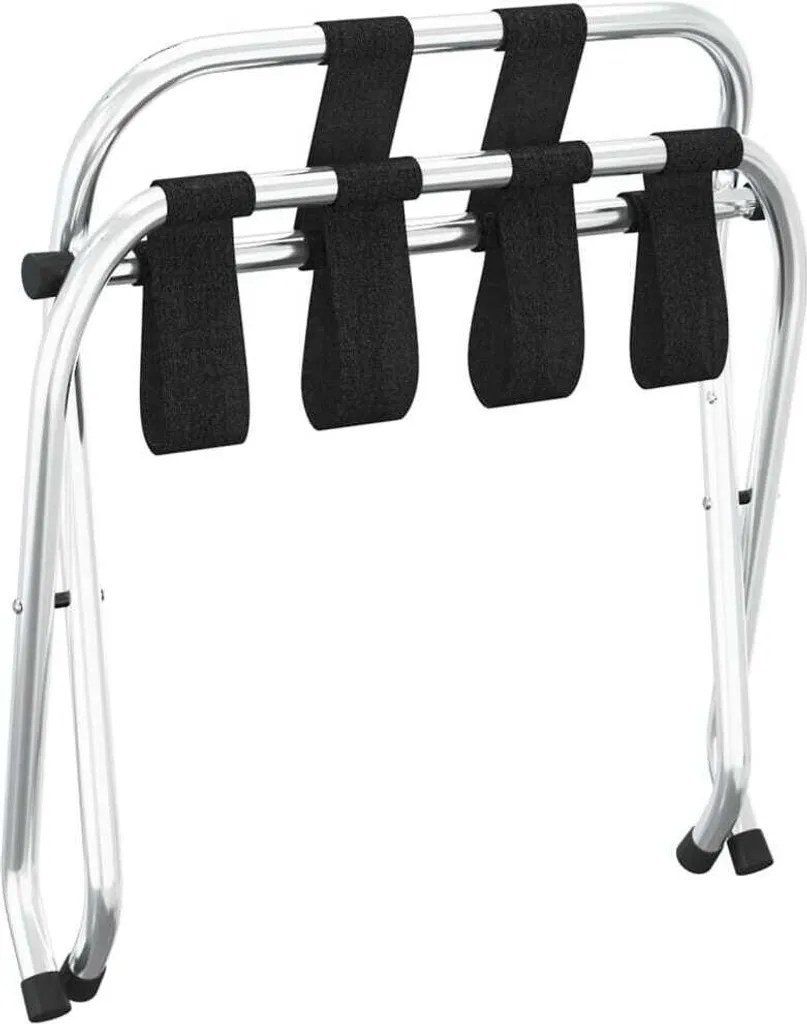 Support de valise professionnel argenté pliable avec dossier 56cm
