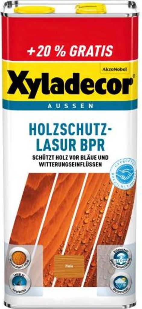 Xyladecor Holzschutz-Lasur BPR Pinie 6 l, Produktbild 
