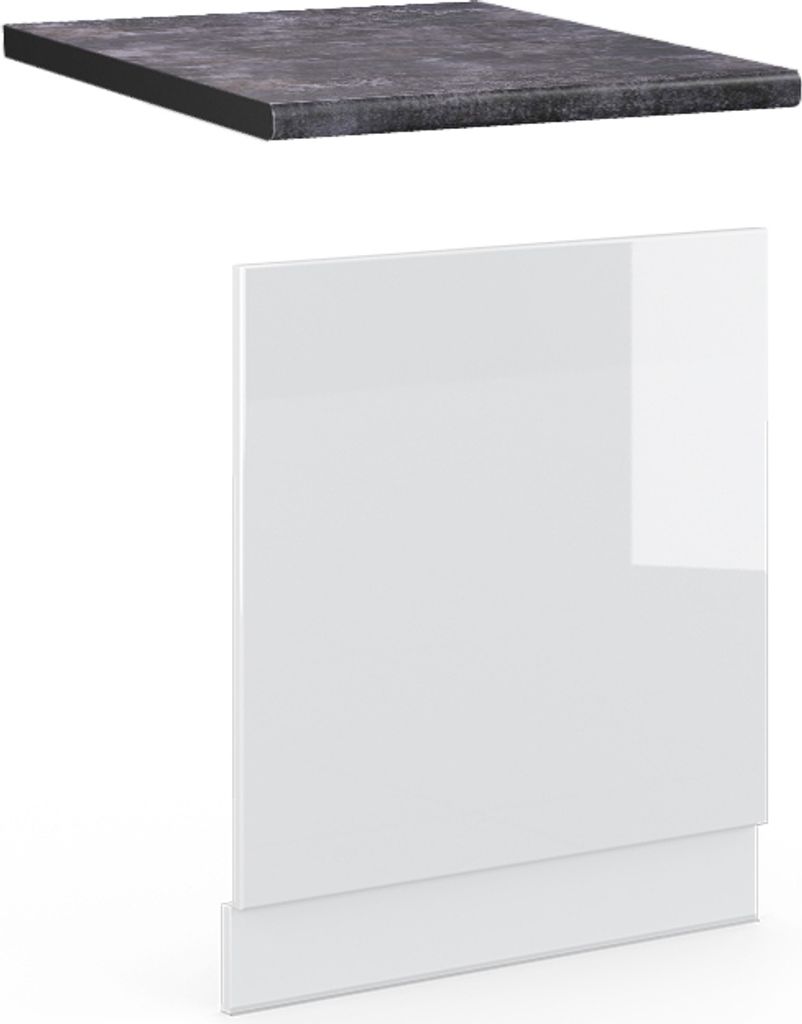 Frontblende Vicco Fame-Line Weiß Hochglanz 60 cm , AP Anthrazit, Model 46705