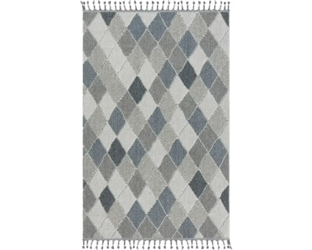 Tapis Astra TREVI Gris 133x190 cm en tissage plat lavable et durable