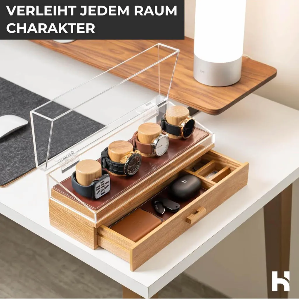 Holme & Hadfield Watch Deck | Organizer Orologi Design Moderno Legno - 4