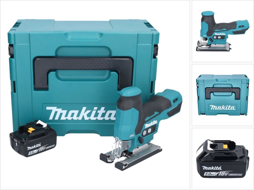 Makita DJV 185 T1J Akku Pendelhubstichsäge 18 V Brushless + 1x Akku 5,0 Ah + Makpac - ohne Ladegerät