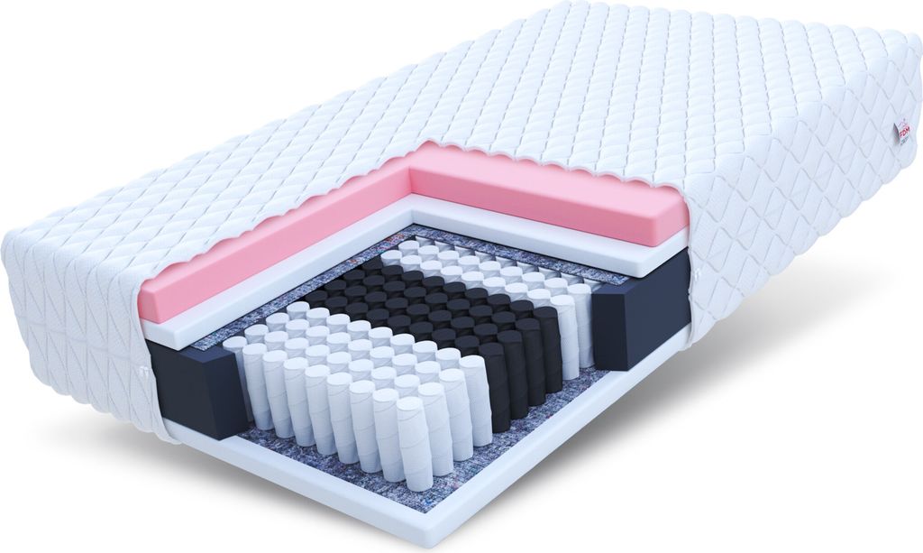 Matratze 180x200 cm ATINA 7 Zonen H3 H4 Multipocket Taschenfederkern Visco Memory Schaum Höhe ca. 19 cm mit waschbarem Bezug Premium Jersey