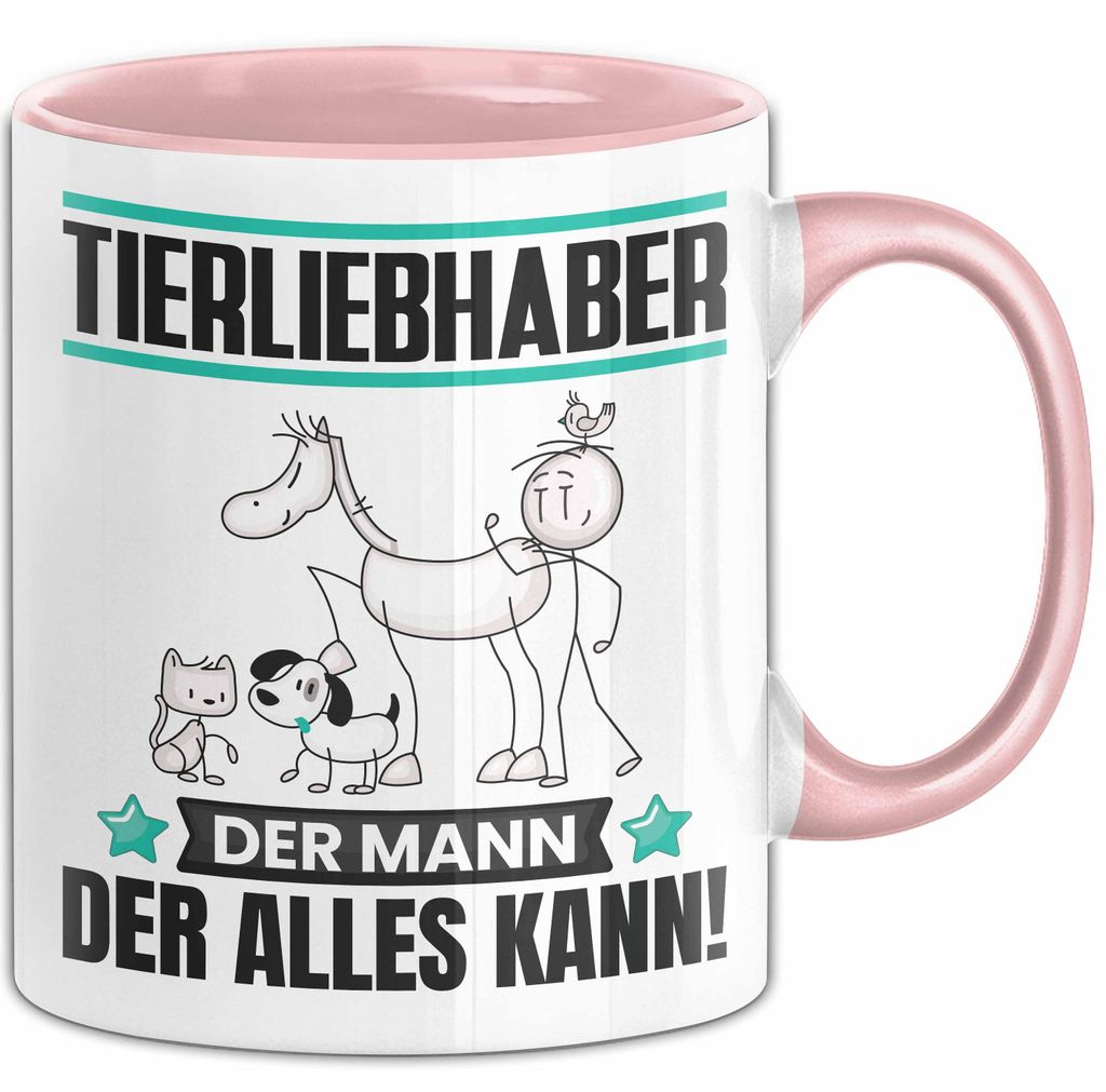 Tierliebhaber Tasse Geschenk für Tierliebhaber Der Mann Der Alles Kann Geschenkidee zum Geburtstag (Rosa)