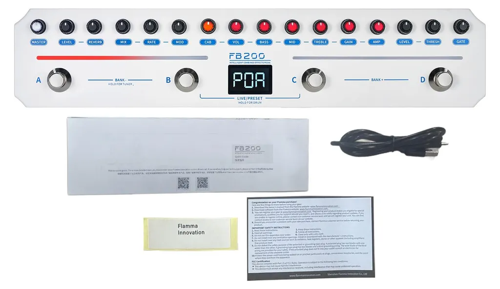 Processeur d'effets pour guitare basse avec port OTG et application